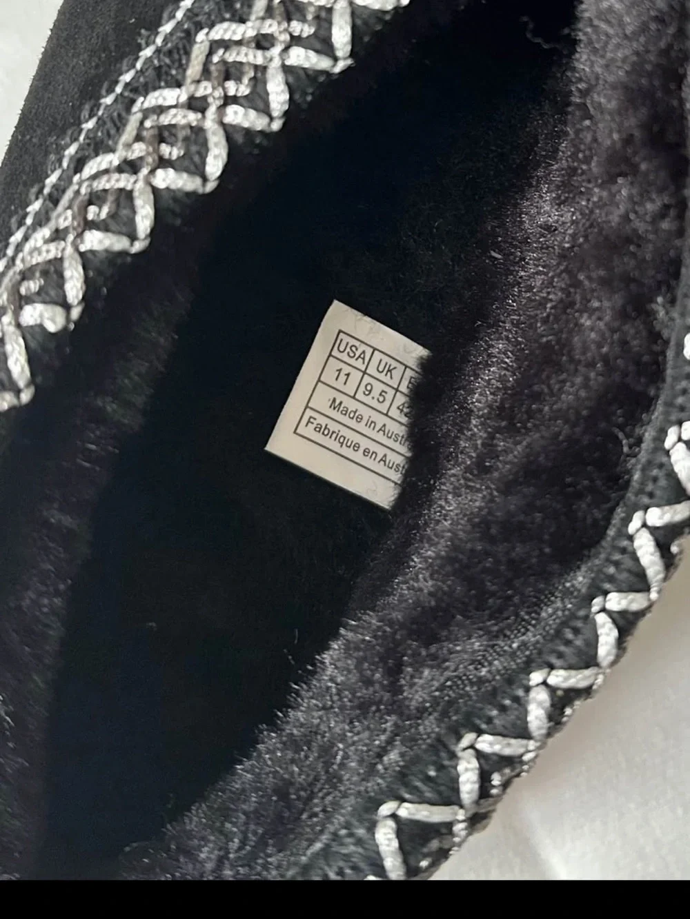 UGG Black Plush Lined Slip-On Slipper with Contrast Stitching